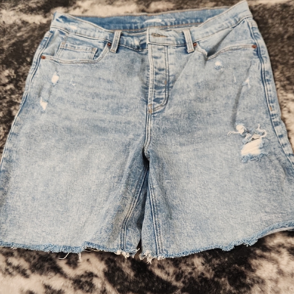 Old Navy Blue Jean Shorts Distressed Frayed Hem